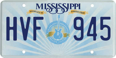 MS license plate HVF945