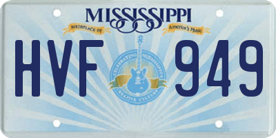 MS license plate HVF949