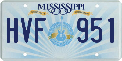 MS license plate HVF951