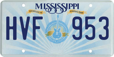 MS license plate HVF953