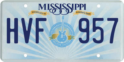 MS license plate HVF957