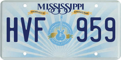 MS license plate HVF959