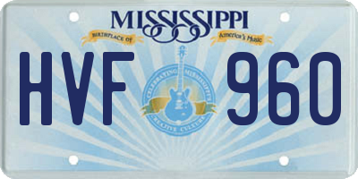MS license plate HVF960