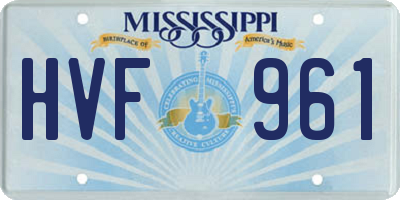 MS license plate HVF961