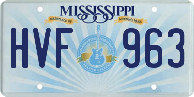 MS license plate HVF963