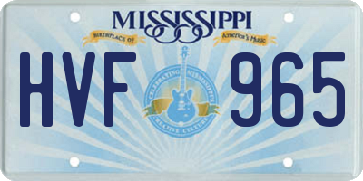 MS license plate HVF965