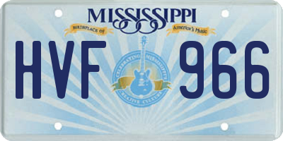 MS license plate HVF966