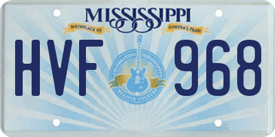 MS license plate HVF968