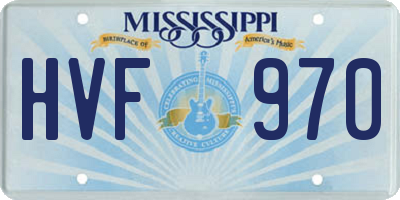 MS license plate HVF970