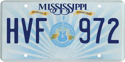 MS license plate HVF972
