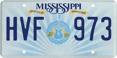 MS license plate HVF973