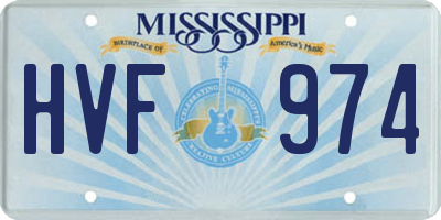 MS license plate HVF974