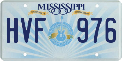 MS license plate HVF976