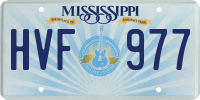 MS license plate HVF977