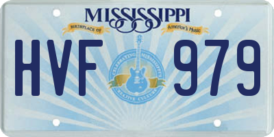 MS license plate HVF979