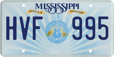 MS license plate HVF995