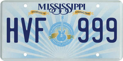 MS license plate HVF999