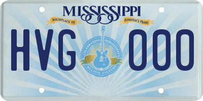 MS license plate HVG000