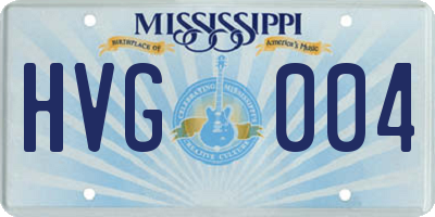 MS license plate HVG004