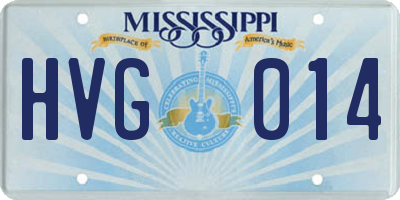 MS license plate HVG014