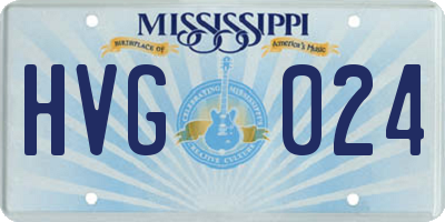 MS license plate HVG024