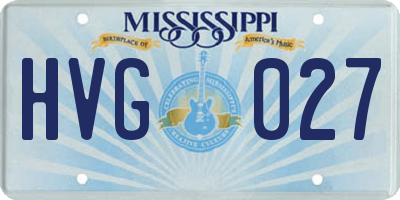 MS license plate HVG027