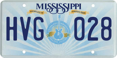 MS license plate HVG028