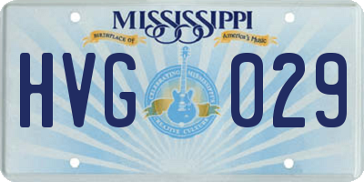 MS license plate HVG029