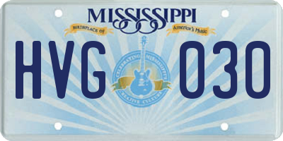 MS license plate HVG030