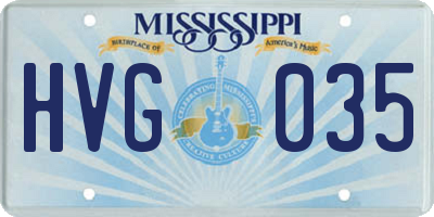 MS license plate HVG035
