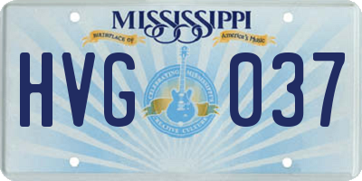 MS license plate HVG037