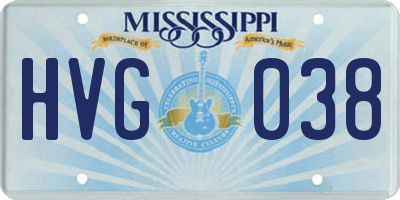 MS license plate HVG038