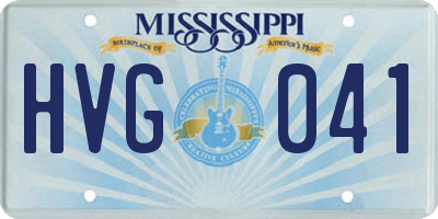 MS license plate HVG041