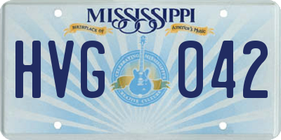 MS license plate HVG042