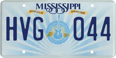 MS license plate HVG044