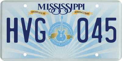 MS license plate HVG045
