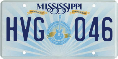 MS license plate HVG046