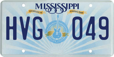 MS license plate HVG049