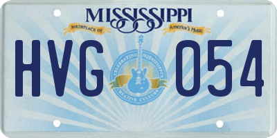 MS license plate HVG054