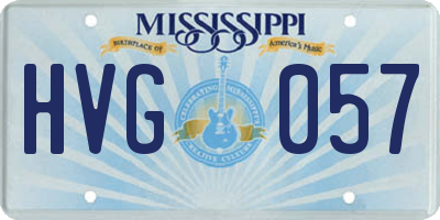 MS license plate HVG057