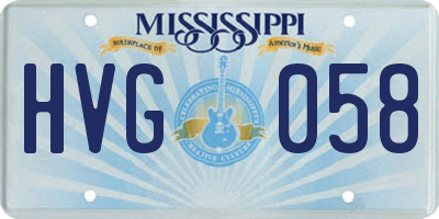 MS license plate HVG058