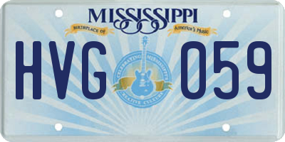 MS license plate HVG059