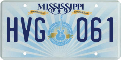 MS license plate HVG061