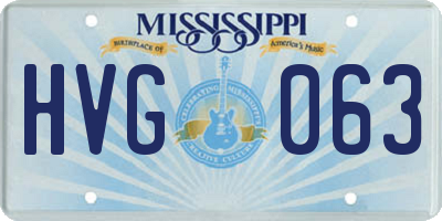 MS license plate HVG063