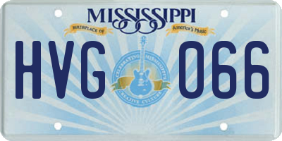 MS license plate HVG066