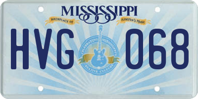 MS license plate HVG068