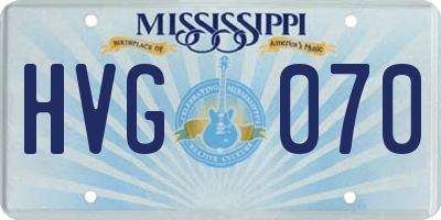 MS license plate HVG070