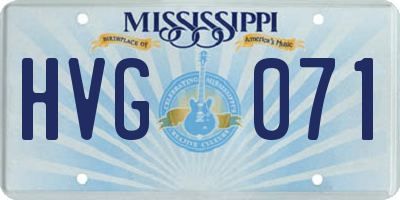 MS license plate HVG071