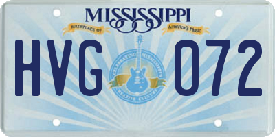 MS license plate HVG072
