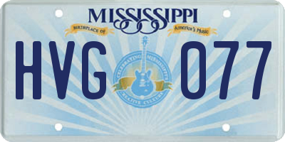 MS license plate HVG077